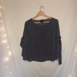 Navy Striped Blouse